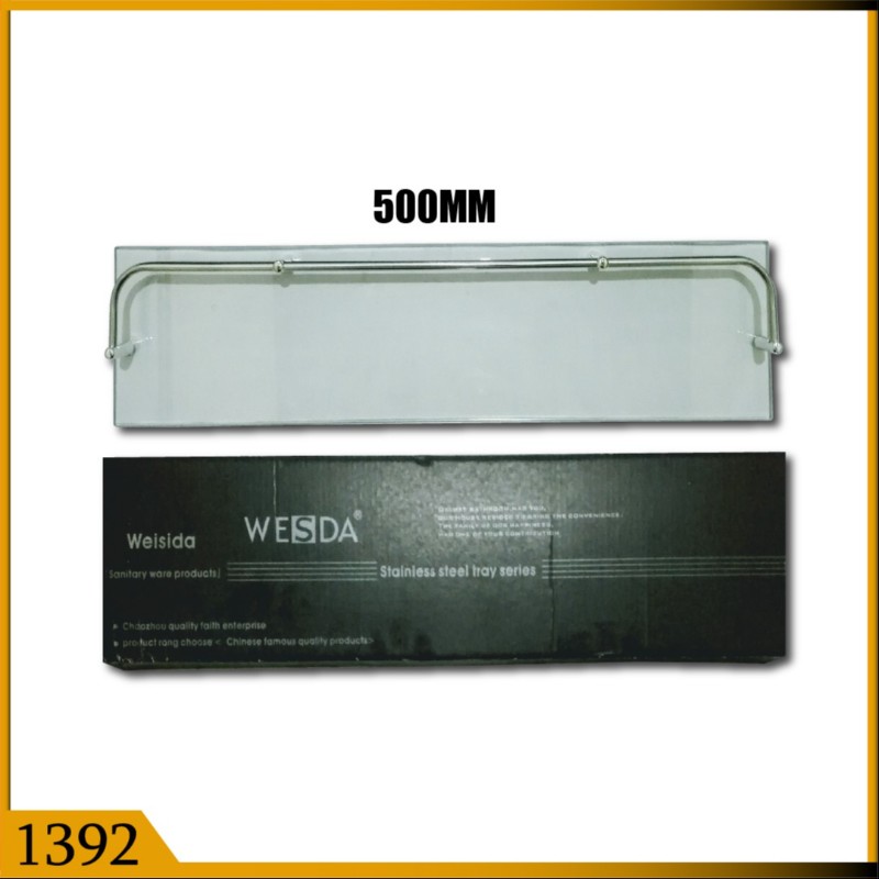 STRAIGHT SHELF 500MM GLASS (1392)